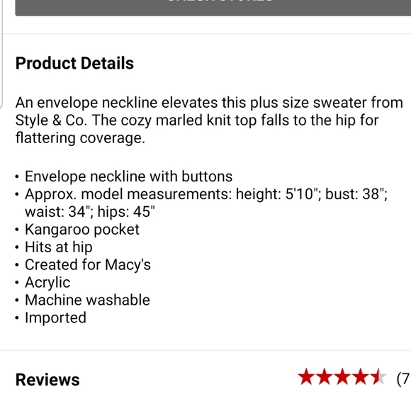 Style&co. Plus size envelope collar marled sweater - Picture 4 of 8